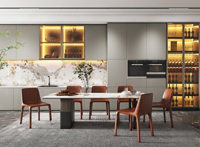 现代餐厅3D模型下载